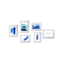 (White) 1Piece Wall Photo Frame Family Wooden Picture Frame Desktop Picture Sets Square Picture Photo Holder