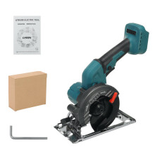 (One Battery, UK Plug) 21V 3000W 5In Cordless Electric Circular Saw Curved Cutting Adjustable Cut Off Saw with 1/2 Batteries For Woodworking