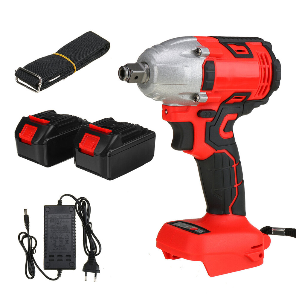(2 Batteries) 330NM 3000RPM Electric Cordless Brushless Impact Wrench W/ 1 or 2pcs Battery & 5pcs Sockets