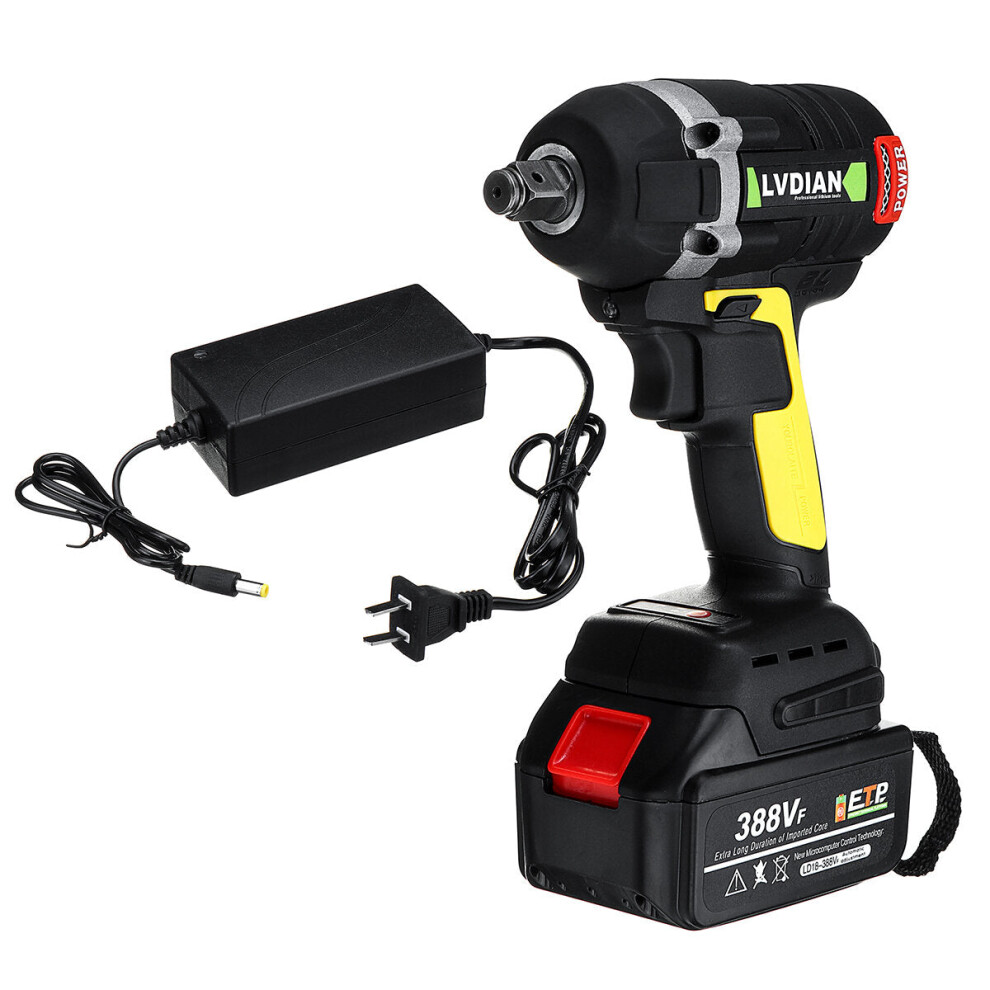(Yellow, Two Batteries) 588Vf High Torque Brushless Impact Wrench Cordless For Makit 18V Battery Â Infmt 1138392129296
