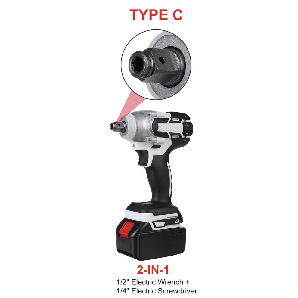 (One Battery, Electric Screwdriver + Electric Wrench) 520N.m Brushless Cordless Electric Impact Wrench Screwdriver Power Tools 1138392126752
