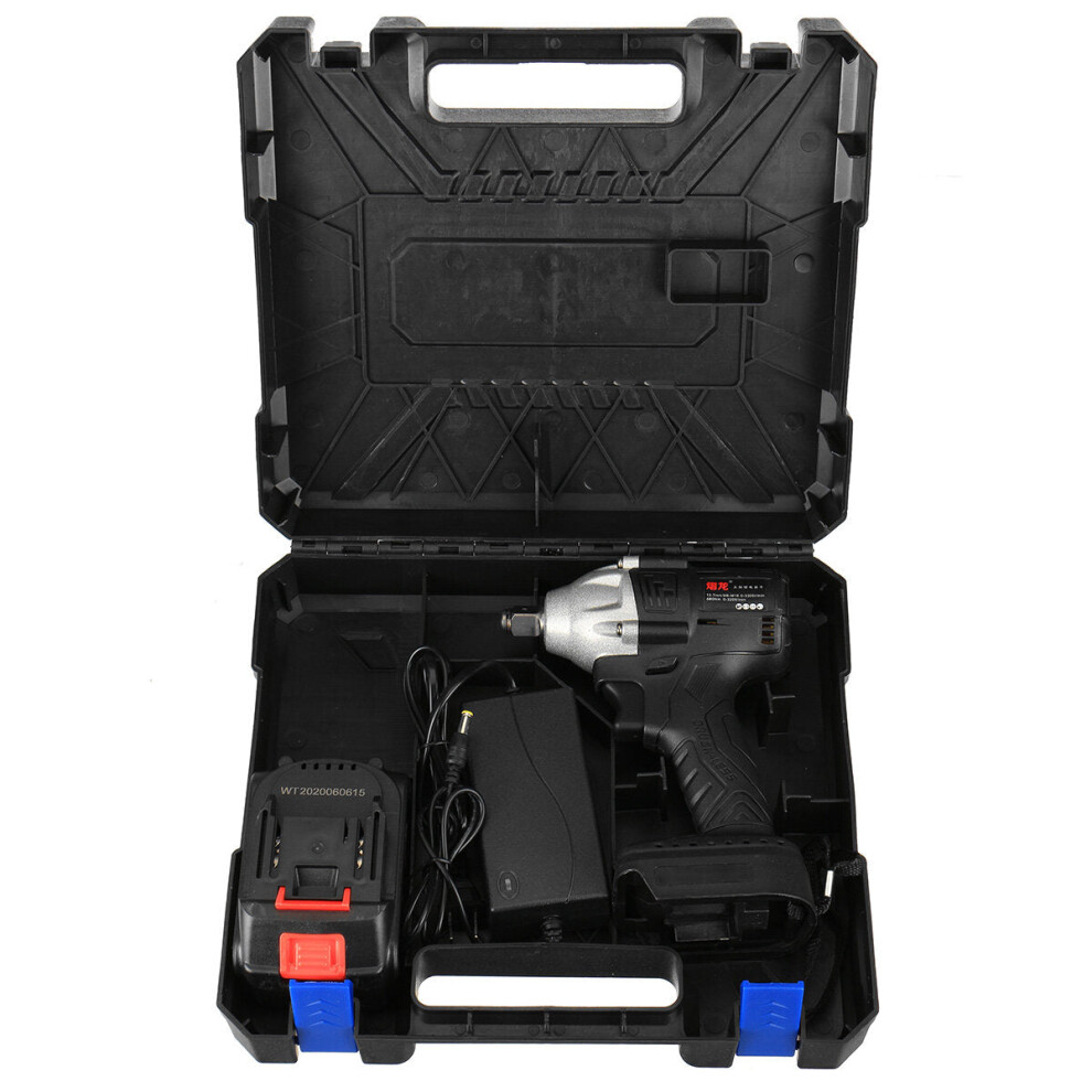 (EU Plug) 100-240V 21V Cordless Brushless Electric Wrench 600N.m Impact Wrench 20000mAh Recharge