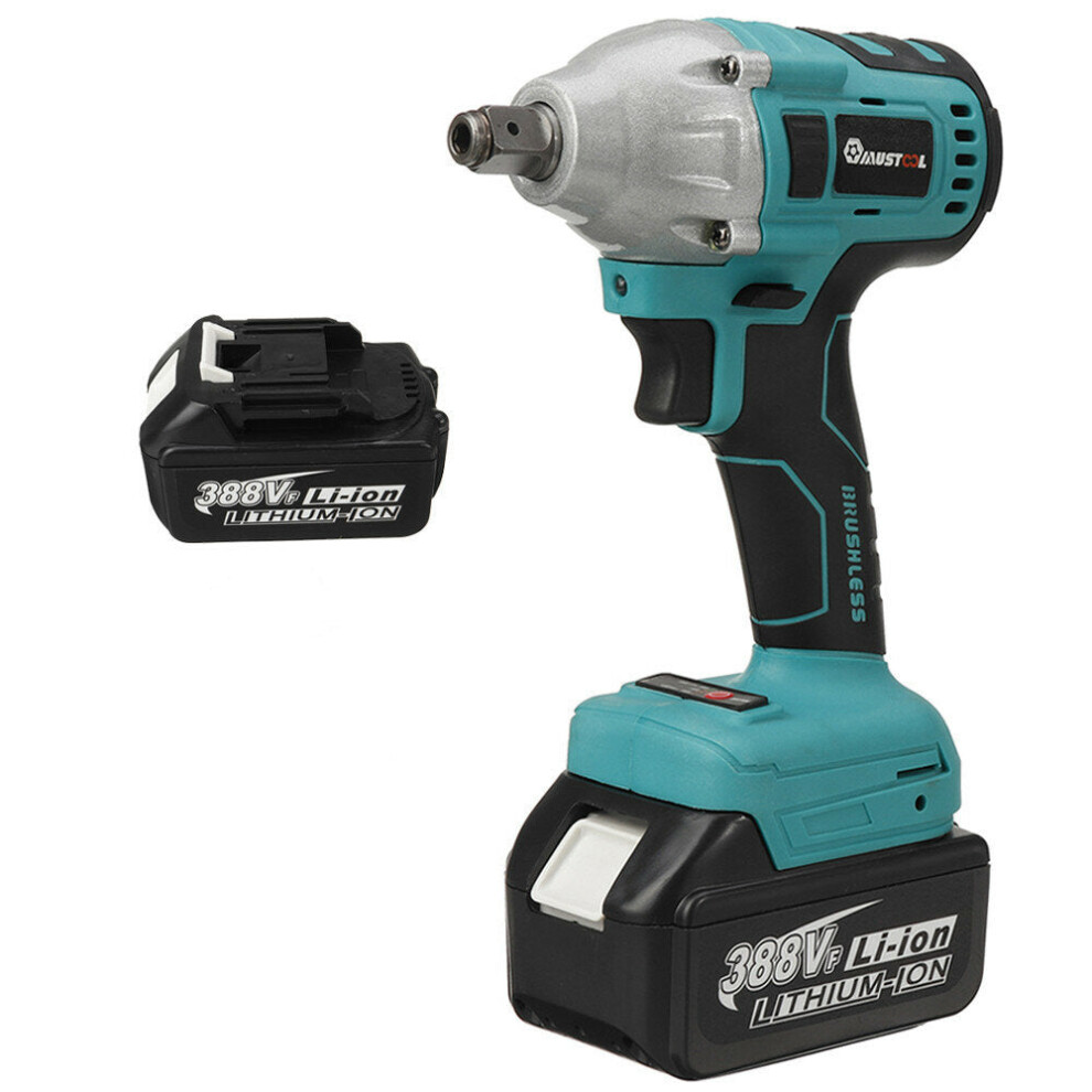 (1 Battery Us Plug) 388Vf 800N.m 22900Mah 1/2" Electric Impact Wrench Drill Brushless Cordless Spanner Rattle Gun 1138392126912