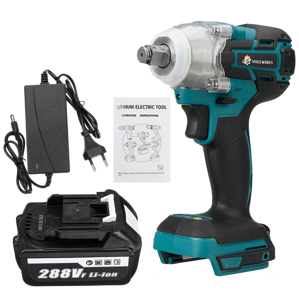 (Two Batteries) 1/2" Electric Cordless Brushless Impact Wrench With 1/2 Battery