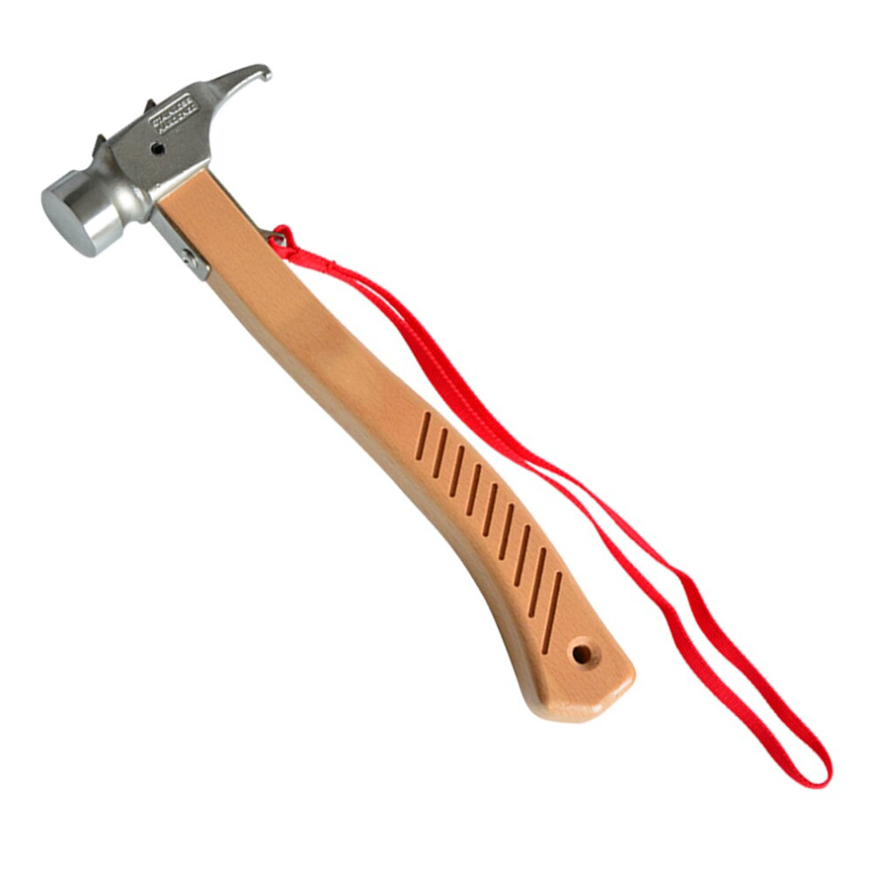 (Wood  31cm) Outdoor Camping Tent Peg Hammer Multifunctional Hiking Fishing Stainless Steel Stakes Nail Puller Hammer Mountaineering Climbing-image-OPC-PGNZ6C9-NEW
