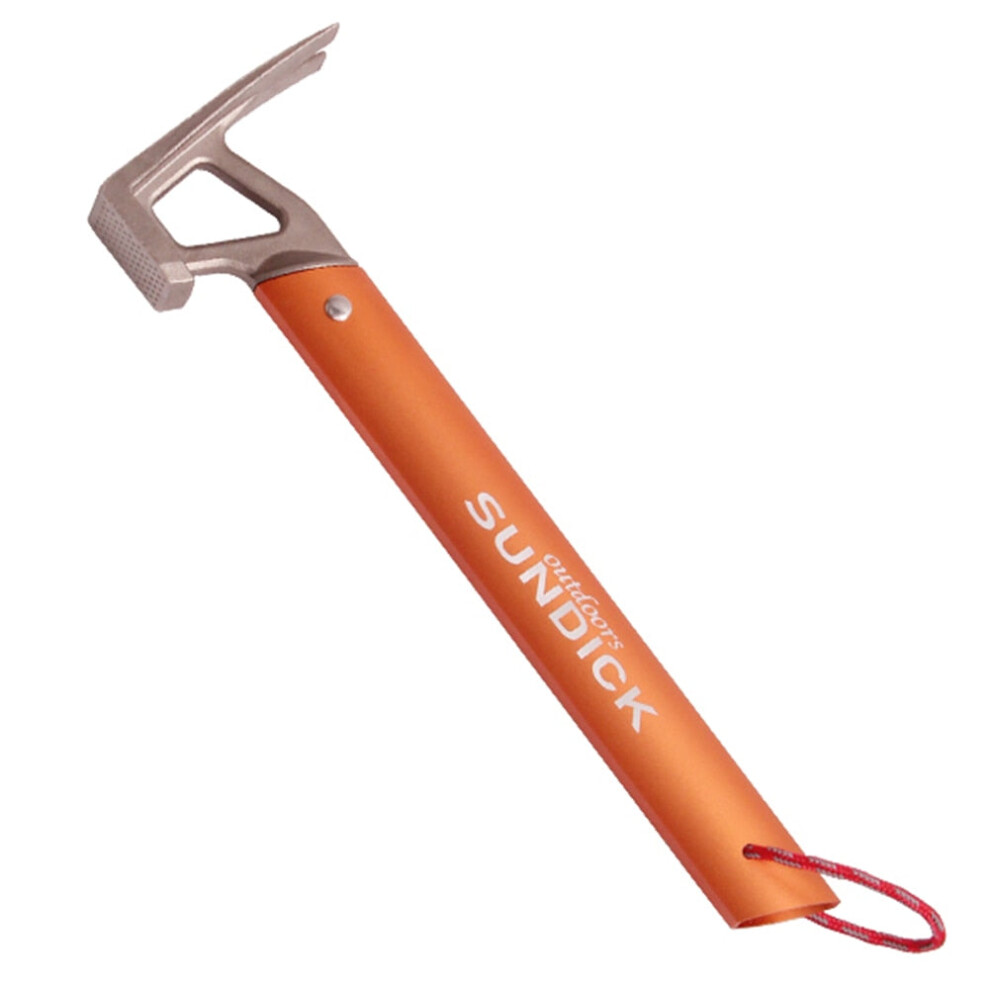 (Orange 30Cm) Outdoor Camping Tent Peg Hammer Multifunctional Hiking Fishing Stainless Steel Stakes Nail Puller Hammer Mountaineering Climbing 5706795785317