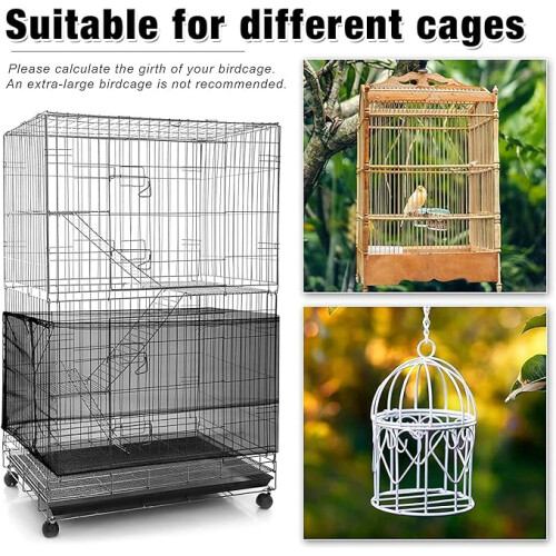 Bird Cage Seed Catcher Cover Mesh Net Nylon Guard 1