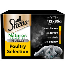 Sheba Natures Collection Cat Food Pouch Poultry Selection in Jelly (12 Pack x 85g) x 4 Packs
