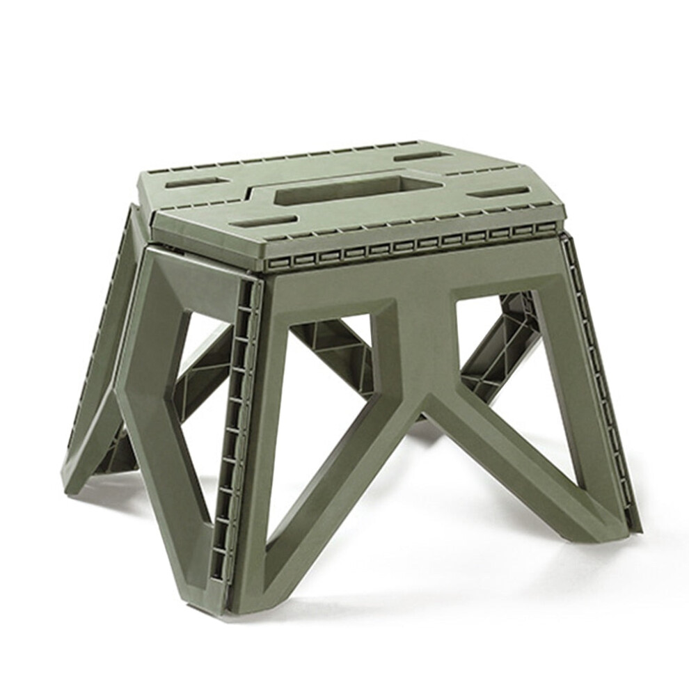 (Army Green) Plastic Multi Purpose Folding Step Stool Outdoor Portable Folding Stool Camping Square Stools for Adults Children High Load-bear