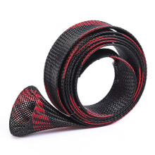 (Black Red) Fishing Rod Sleeve Bag Lightweight Mesh Tube Telescopic Fishing Rod Protection Sleeve Fishing Rod Cover Fishing Gear