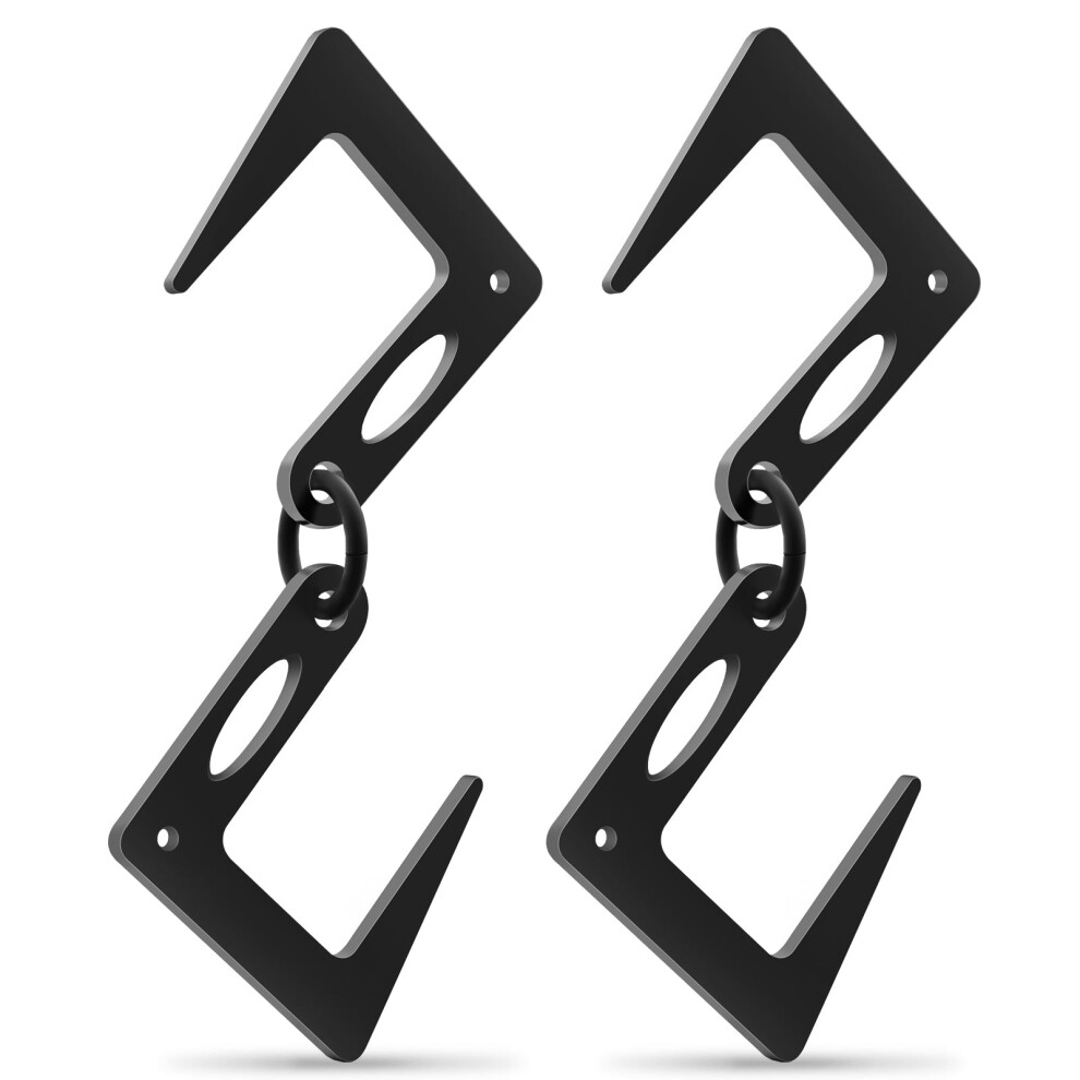 (1) 2pcs/set Lantern Hooks Hanger S Hook Carbon Steel Bonfire Hanger Hook Outdoor Camping Multi-Functional