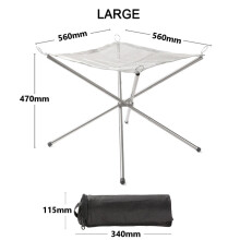 (Large) Disassemble Garden Backyard Heating Mesh Stainless Steel Outdoor Camping Campfire Fire Rack Foldable Mesh Fire Pit BBQ Tools Hot