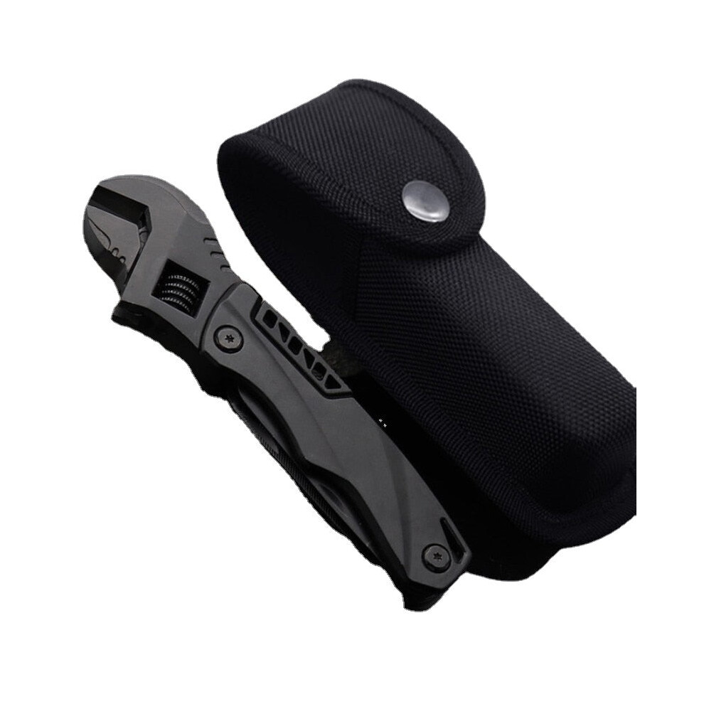 (Black, Wrench) Multi Outdoor Camping Tools Adjustable Wrench/Car Multi-function Lifesaving Hammer Mini Pockets Multifunctional Tool
