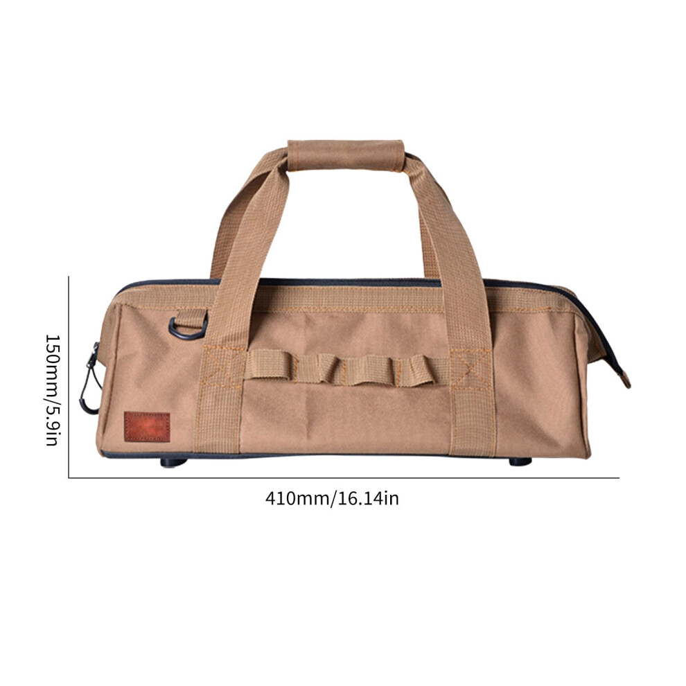 (Sand Color) Tool Storage Bag Multiple Purpose Carry Bag Large Capacity Camping Accessories Tool Bag Sundry Box Outdoor Tent Peg Nails Bags