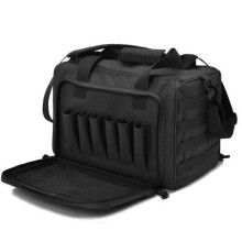(Black, 38*30*25cm) Tactical Range Bag Molle System 600D Waterproof Gun Shooting Pistol Case Pack Khaki Hunting Accessories Tools Sling Bag Camping
