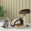 PawHut PawHut Cat Tree Scratching Post Activity Centre Climber Hanging Ball Brown 1