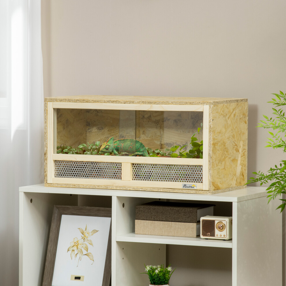 Pawhut 60Cm Reptile Terrarium Vivarium W/ Glass Sliding Doors, Breathable Mesh - Image 6