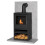 Acantha Tile & Hearth Set in Concrete Effect with OKO S1 Stove, Log St 9