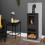 Acantha Tile & Hearth Set in Concrete Effect with OKO S1 Stove, Log St 1