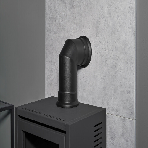 Acantha Tile & Hearth Set in Concrete Effect with OKO S1 Stove & Angle 2