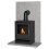 Acantha Tile & Hearth Set in Concrete Effect with OKO S1 Stove & Angle 9
