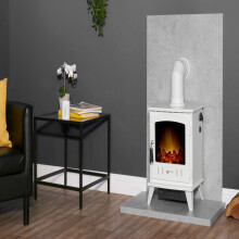 Acantha Tile & Hearth Set in Concrete Effect with Aviemore Stove & Ang