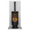 Acantha Tile & Hearth Set in Concrete Effect with Orbit Cylinder Stove 2