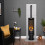 Acantha Tile & Hearth Set in Concrete Effect with Orbit Cylinder Stove 5