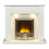 Adam Adam Avila White Marble Fireplace with Amara Electric Fire in Brushed 1