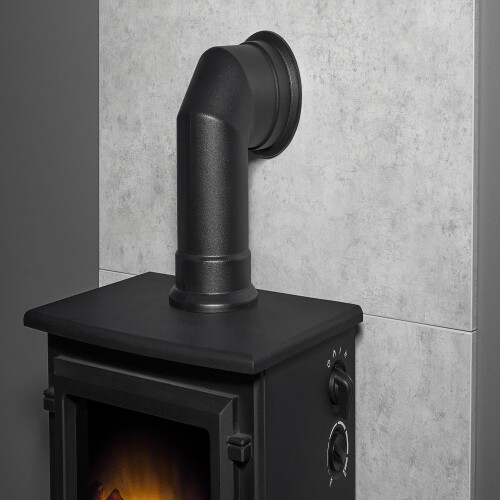 Acantha Tile & Hearth Set in Concrete Effect with Hudson Stove & Angle 2
