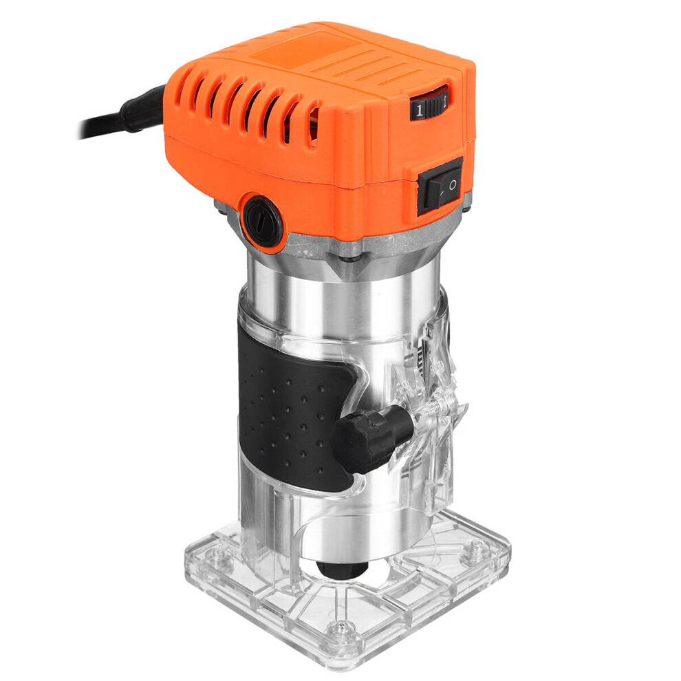 (EU Plug) 1280W Wood Palm Router Tool Hand Edge Trimmer WoodWorking Joiner Cutting Palmming Tool 6 Speeds 35000r/min 220V 6.35mm(1/4")