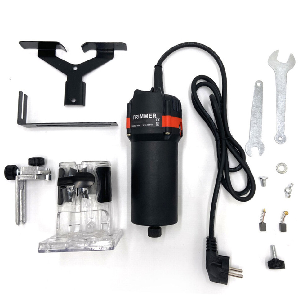 (Black, EU Plug) 110V/220V 30000RPM Electric Hand Trimmer Router 6.35mm Wood Laminate Palm Joiners Working Cutting Machine