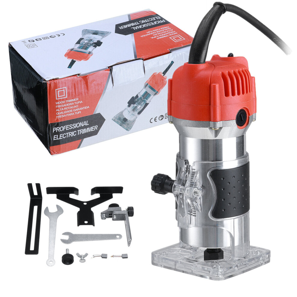 1200W 220V 6.35mm 1/4" Electric Hand Trimmer Wood Laminate Palm Router Joiner Tool