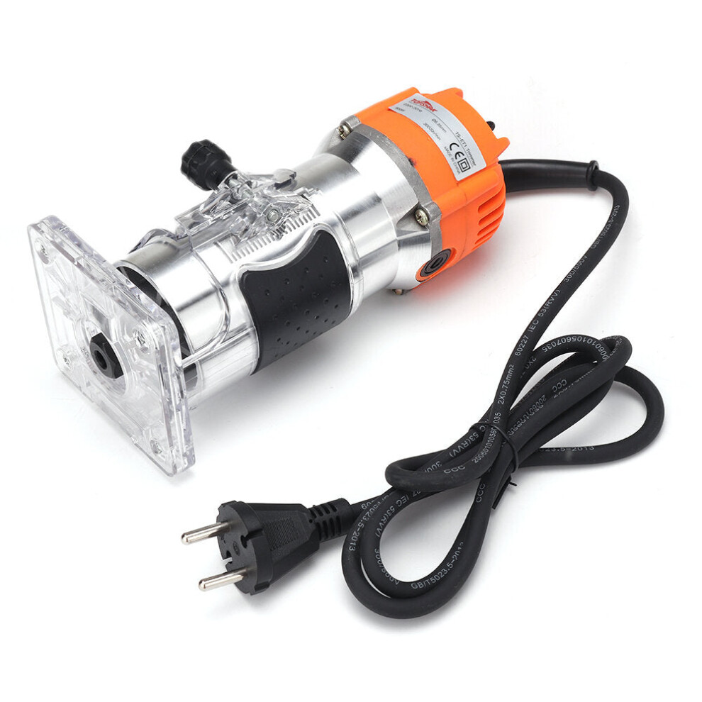 (EU Plug) 800W 110V/220V Electric WoodTrimmer 6.35mm Steel Chuck For Wood Router Chamfering Grooving Curve Cutting Woodworking Planing