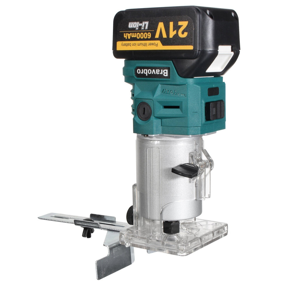 (One Battery, AU Plug) Cordless Electric Trimmer Woodworking 1280W Wood Router Machine 1/4In Wood Carving Milling Cutting Tools Home Diy Power Tool With Battery