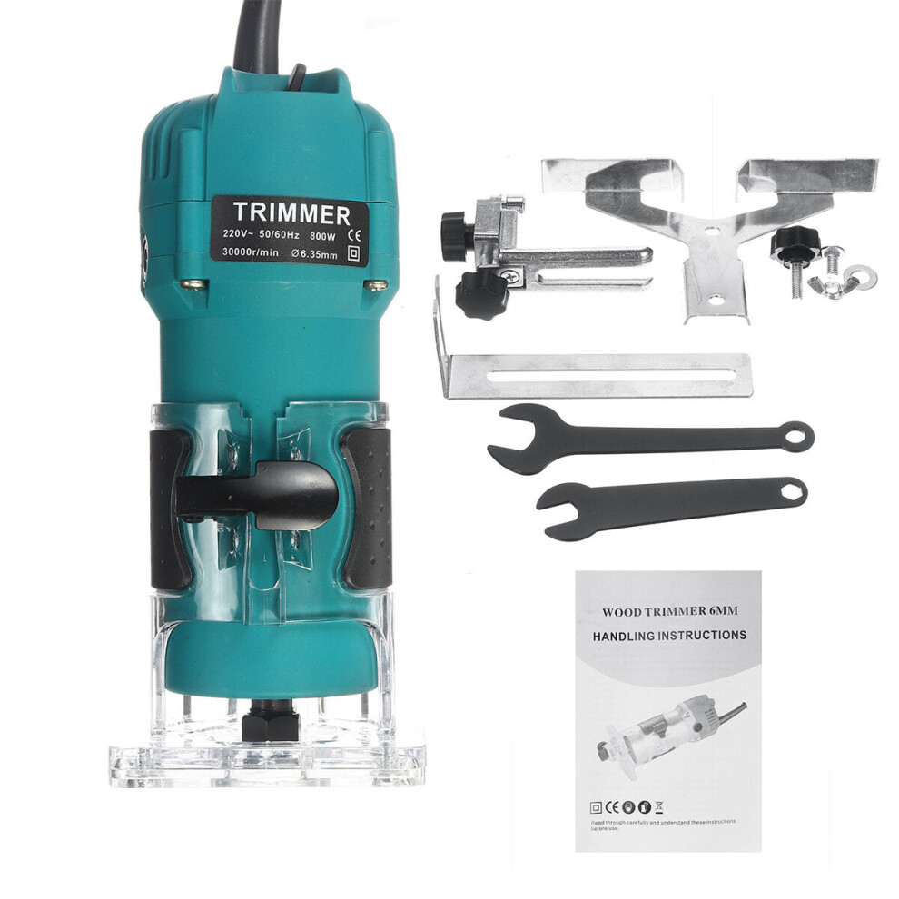 (EU Plug) 110V/220V 800W Trim 30000RPM Router Edge Wood Clean Cuts Power Woodworking Tool