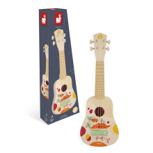 Sunshine Wooden Ukulele - B?rnemusikinstrument - Foregive leg og musikalsk opv?gningsleget?j - Vandbaseret maling - fra 3 ?r + J07636