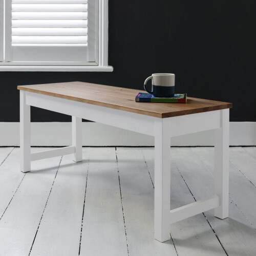 Noa and Nani Annika Dining Table with 2 Benches Dining Set in Natural Pine & White 1