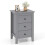 Casart Bedside Table 3-Drawer Wooden Nightstand End Side Table Grey 1