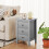 Casart Bedside Table 3-Drawer Wooden Nightstand End Side Table Grey 7
