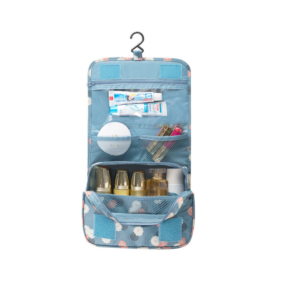 (Navy) Outdoor Travel Wash Bag Portable Waterproof Cosmetic Makeup Organizer Storage Bag With Hook-image-OPC-PGNZTCC-NEW