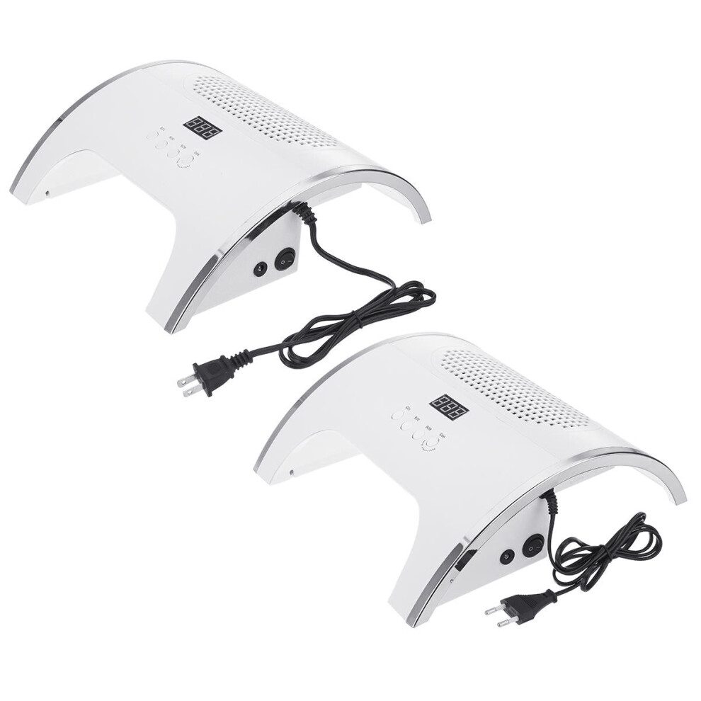 (EU Plug) 80W 2 in 1 USB Nail Dryer Lamp Fan - Automatic Infrared Sensor Timing Nail Polish Gel Curing Light - Vacuum Cleaner Manicure Tools