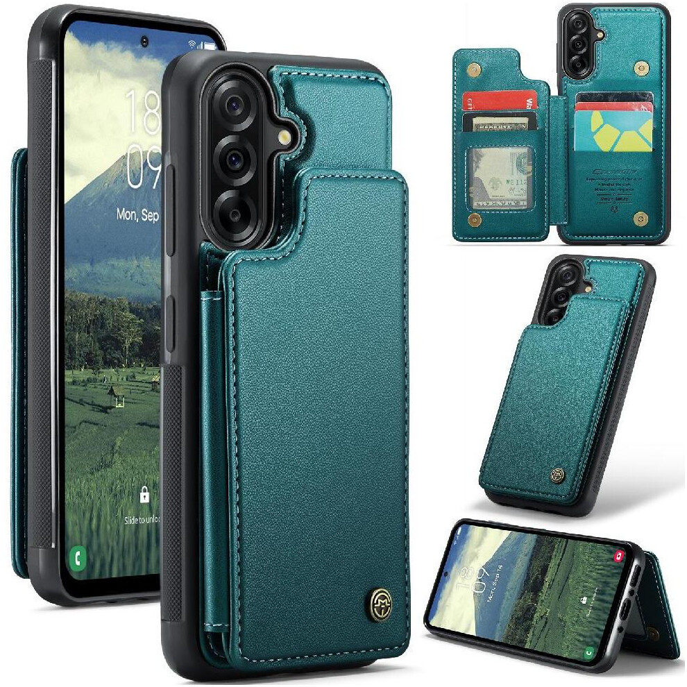 (Green) Flip Case For Samsung Galaxy A36 5G Rfid Blocking Kickstand Slim Shockproof Case Card Holder Pu Leather Green 764544170345