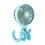 (Sky Blue) 8W 2200mAh Octopus Deformation Car Seat Back Dashboard Fan Round Type Protable 5