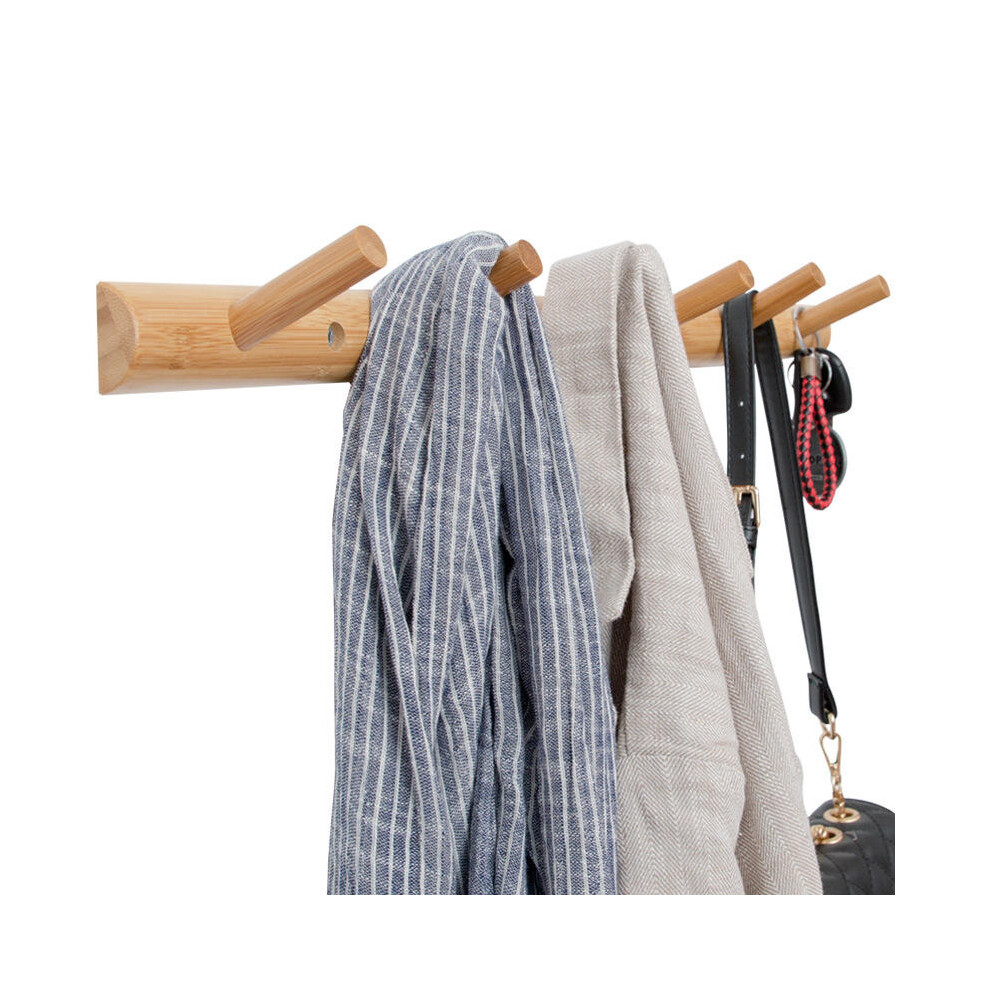 (7 Hooks) Wall Hanging Bamboo Wood Storage Coat Rack Home Decorations For Living Room-image-OPC-PGNZVNG-NEW