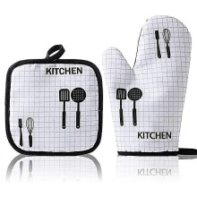 (SIZE 2)Set of 2 Oven Gloves Set Heat Resistant Pot Holder for Cooking,Bakingstyle 1