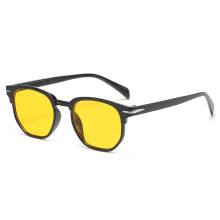 (black yellow-pictures show)Retro Sunglasses Men Women Popular Square Oval Sun Glasses Ladies Black