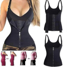 (L)Adjustable Hook Waist Slimming Belt Corset Tummy Abdomen Control Burn Fat Sauna Belt - ya