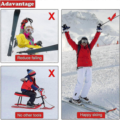4-piece Ski Tip Connector Trainer Ski Training Aid Ski Wedge Aids for Beginners Ski Training, Variou - ya 2