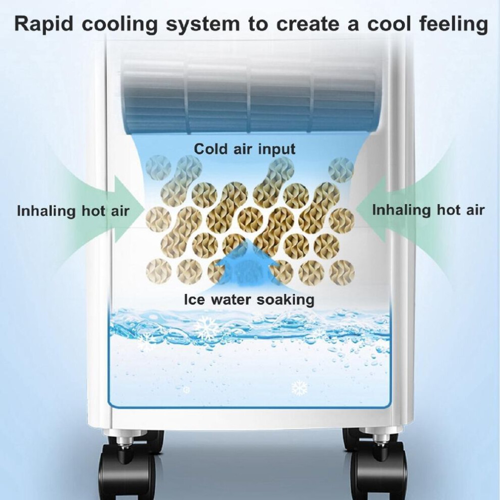 10l 220v Tank Home Water Mobile Portable Air Conditioner Conditioning Fan Humidifier Cooler Cooling Timer +6 Ice Crystal